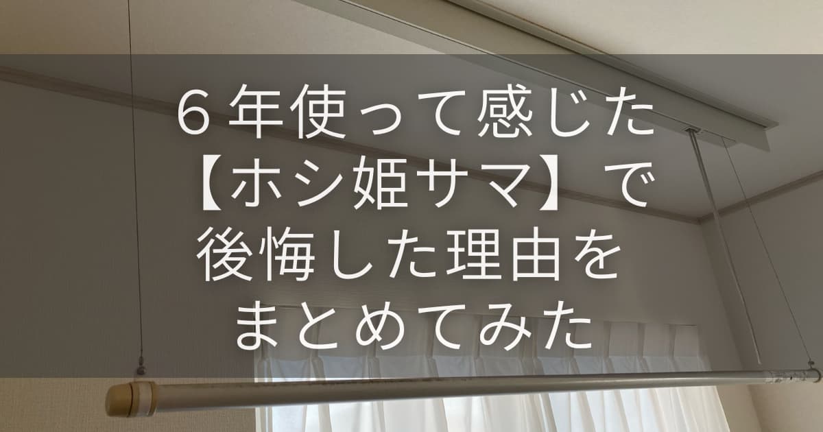 6年使用】ホシ姫サマはちょっと後悔。その理由をまとめてみた 