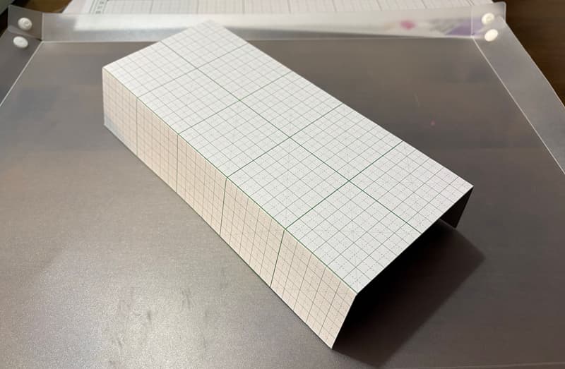 方眼紙折った状態