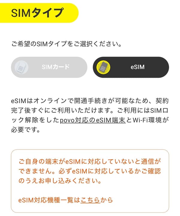 SIMタイプ